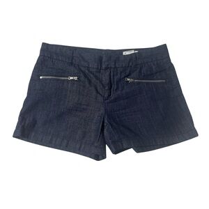 Club Monaco Dark Wash Denim Shorts | Size 0 | Zip Detail Summer Staple